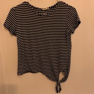black and white striped tee